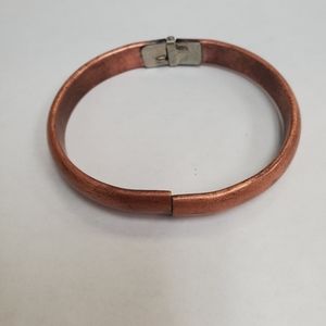 Vintage Whiting & Davis Copper Bracelet 40s Modernist Hinged Bangle